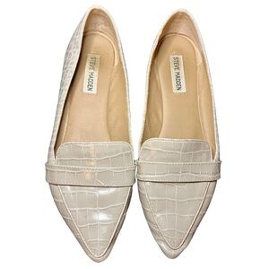 Steve Madden Croc-Embossed Pointed Toe Flats – Women’s 8.5M
